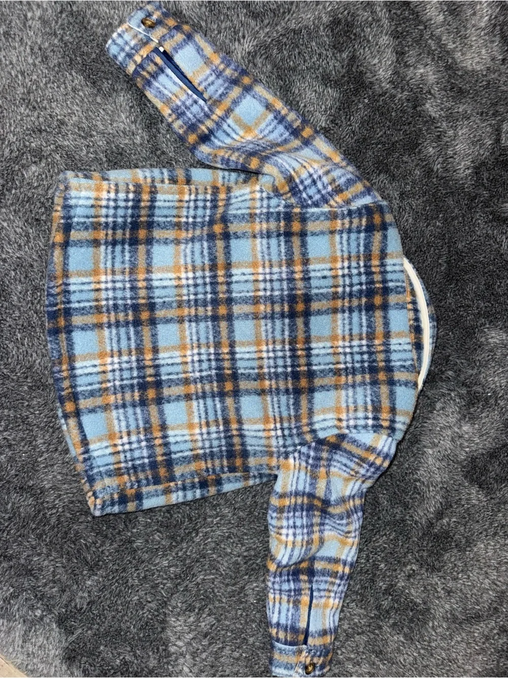 Carter's Blue, Navy and Tan Plaid Fleece Jacket